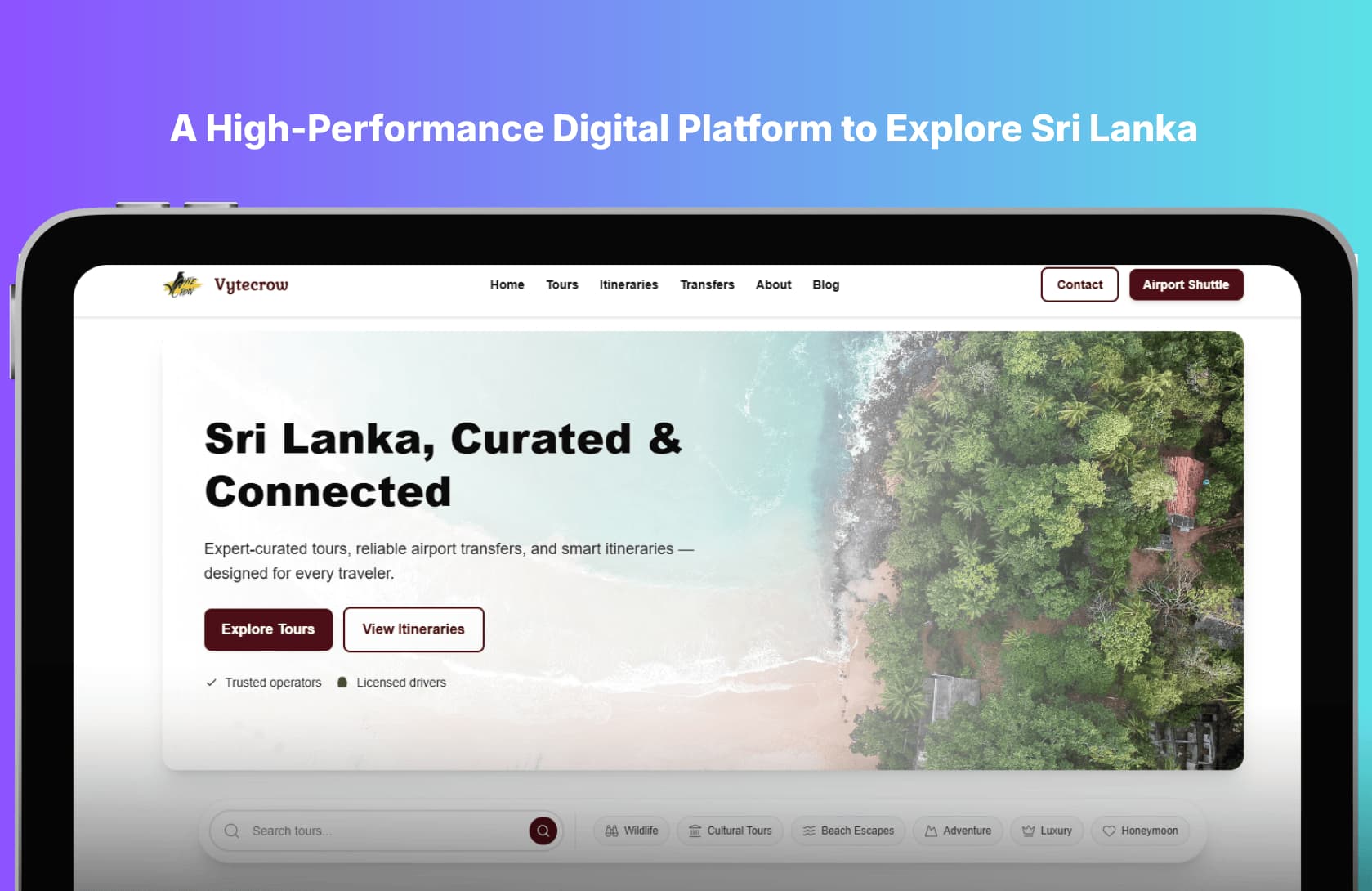 Vytecrow tourism platform